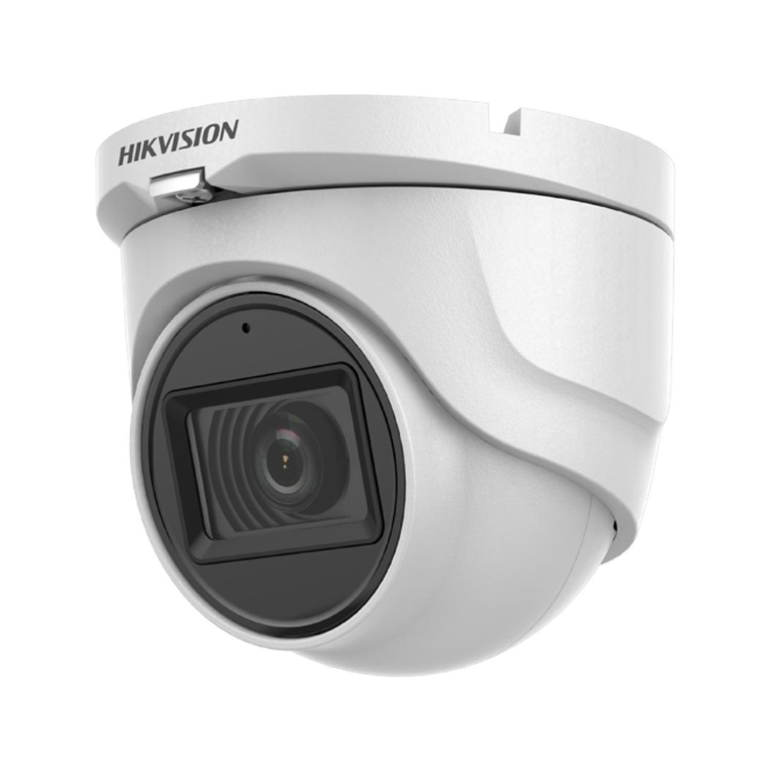 5MP DS-2CE76H0T-ITMFS - WHITE Hikvision HD-TVI 2.8mm Fixed Lens Turret Camera, 30m IR, Built-In Mic, AoC