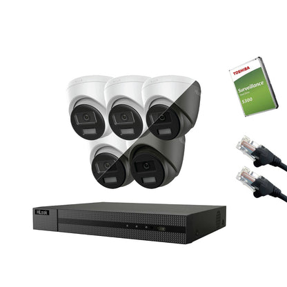 8MP HiLook IP CCTV Kit – Up to 16x IPC-T280HA-LUF/SL, NVR-216MH-C/16P, HDD & Cabling (CKIT1013-16CH)