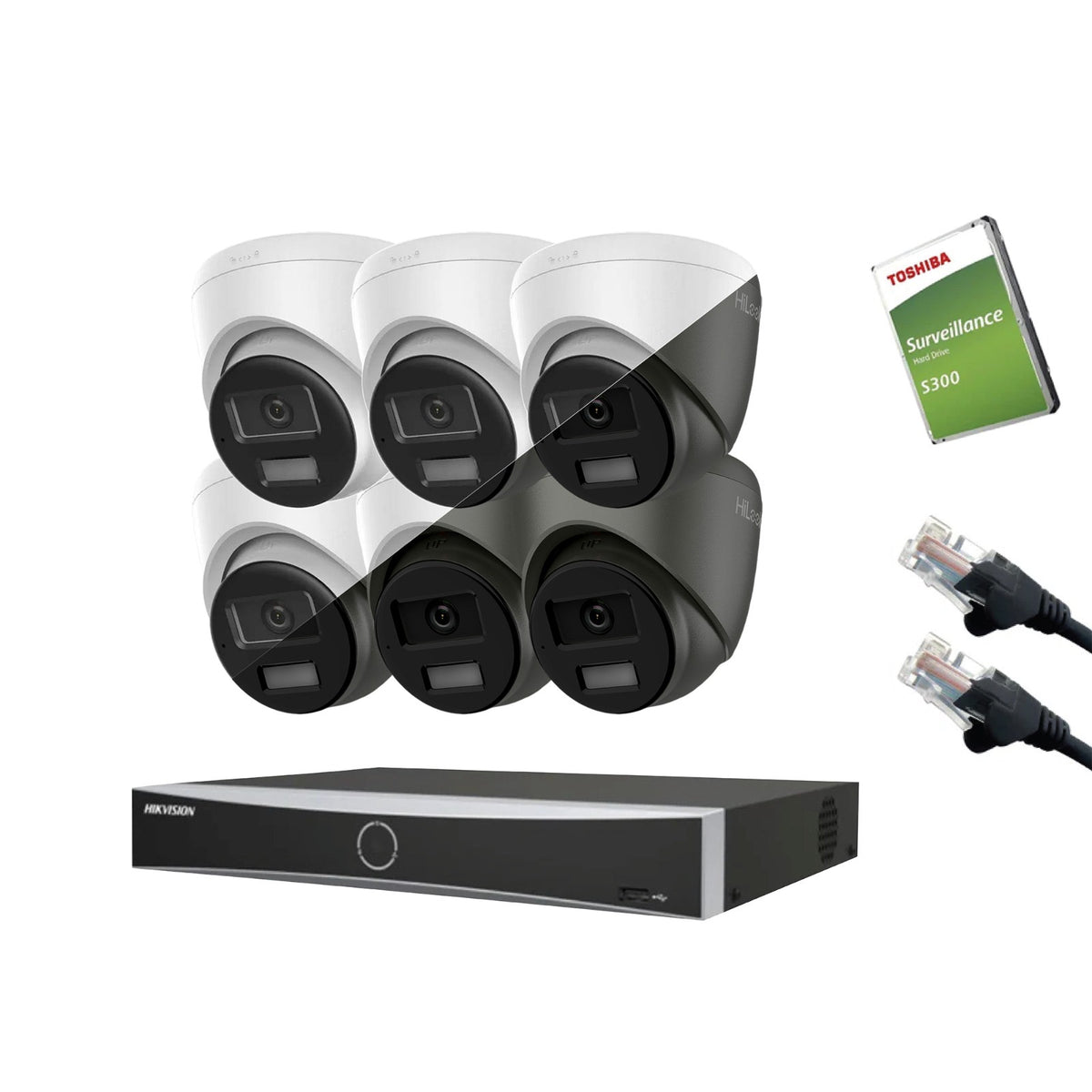 8MP HiLook IP CCTV Kit – Up to 8x IPC-T280HA-LUF/SL, NVR-104MH-C/4P or NVR-108MH-C/8P, HDD & Cabling (CKIT1013)