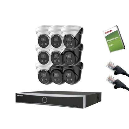 8MP Hikvision IP CCTV Kit – Up to 16x DS-2CD2386G2-IU, DS-7616NXI-K2/16P, HDD & Cabling – White/Black (CKIT1011-16CH)