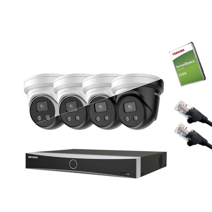 4MP Hikvision IP CCTV Kit – Up to 8x DS-2CD2346G2-IU, DS-7604NXI-K1/4P or DS-7608NXI-K1/8P, HDD & Cabling – White/Black (CKIT1009-V2)