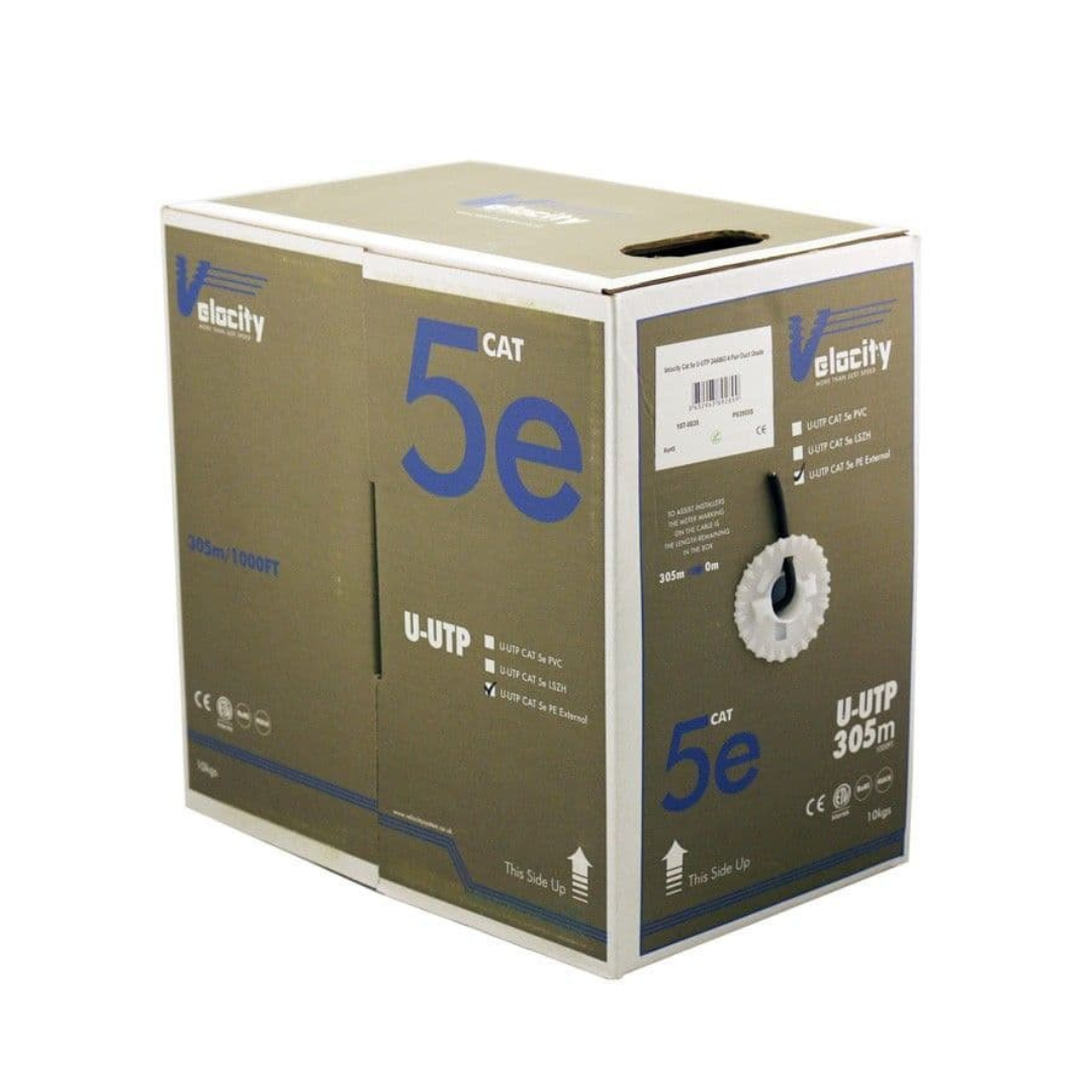 CAT5e Outdoor UTP Networking Cable - Black 23 AWG - 305m
