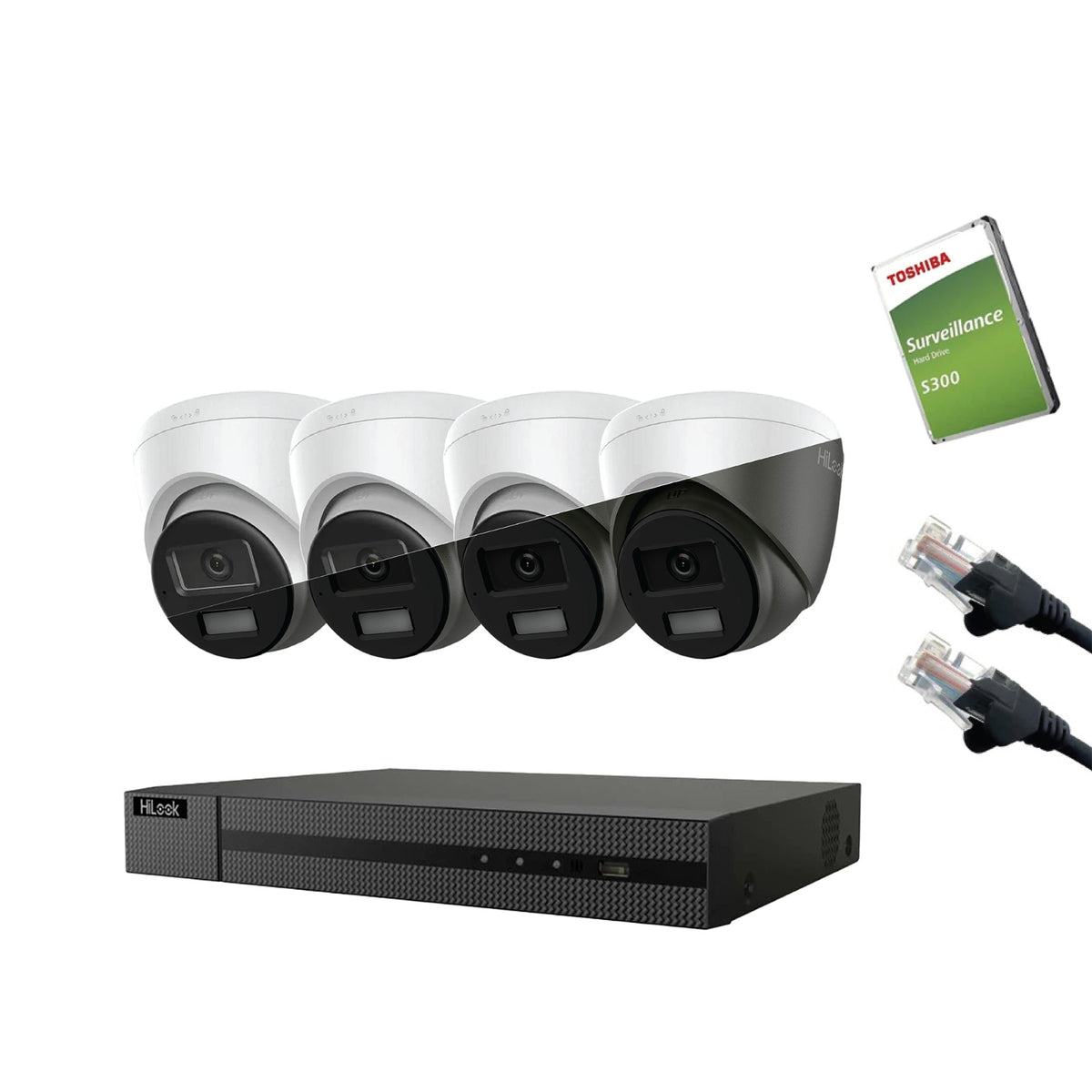 8MP HiLook IP CCTV Kit – Up to 16x IPC-T280HA-LUF/SL, NVR-216MH-C/16P, HDD & Cabling (CKIT1013-16CH)