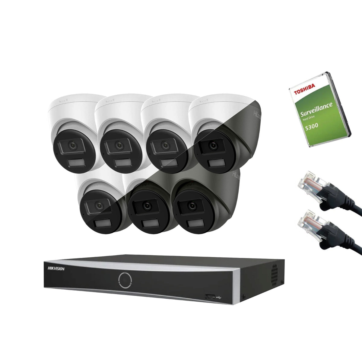 8MP HiLook IP CCTV Kit – Up to 8x IPC-T280HA-LUF/SL, NVR-104MH-C/4P or NVR-108MH-C/8P, HDD & Cabling (CKIT1013)