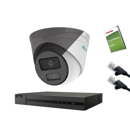 4MP HiLook IP CCTV Kit – Up to 16x IPC-T249HA-LU, NVR-216MH-C/16P, HDD & Cabling – White/Grey (CKIT1014-16CH)