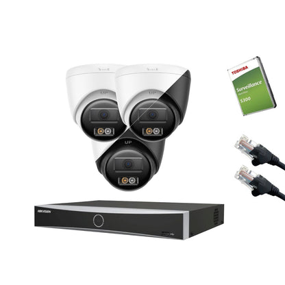 8MP (4K) Hikvision OEM IP CCTV Kit – Up to 16x IPT280W-HT Smart Hybrid Light, DS-7616NXI-K2/16P NVR, HDD & Cabling – White/Black (CKIT1020-16CH)