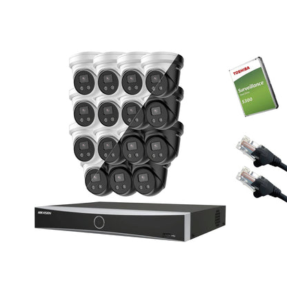 8MP Hikvision IP CCTV Kit – Up to 16x DS-2CD2386G2-IU, DS-7616NXI-K2/16P, HDD & Cabling – White/Black (CKIT1011-16CH)