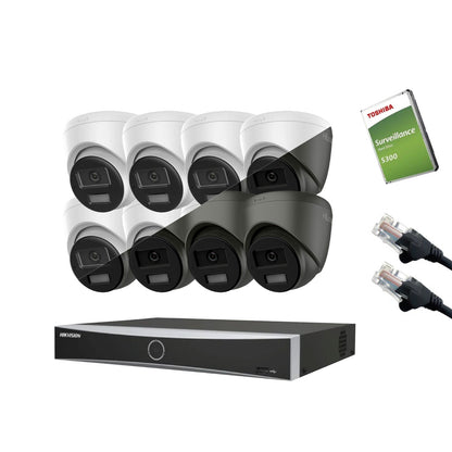 8MP HiLook IP CCTV Kit – Up to 8x IPC-T280HA-LUF/SL, NVR-104MH-C/4P or NVR-108MH-C/8P, HDD & Cabling (CKIT1013)