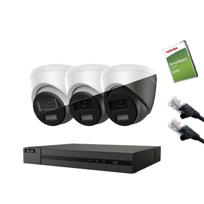 8MP HiLook IP CCTV Kit – Up to 16x IPC-T280HA-LUF/SL, NVR-216MH-C/16P, HDD & Cabling (CKIT1013-16CH)