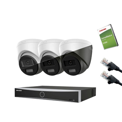 8MP HiLook IP CCTV Kit – Up to 8x IPC-T280HA-LUF/SL, NVR-104MH-C/4P or NVR-108MH-C/8P, HDD & Cabling (CKIT1013)