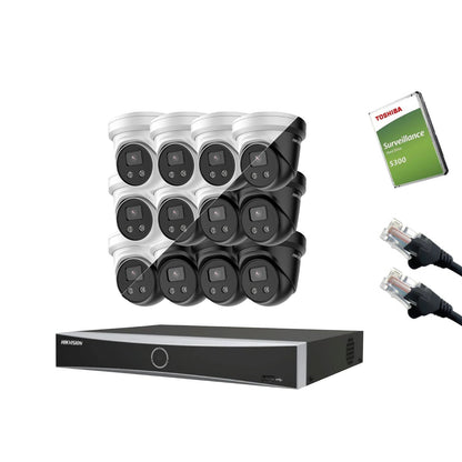 4MP Hikvision IP CCTV Kit – Up to 16x DS-2CD2346G2-IU, DS-7616NXI-K2/16P, HDD & Cabling – White/Black (CKIT1009-16CH)
