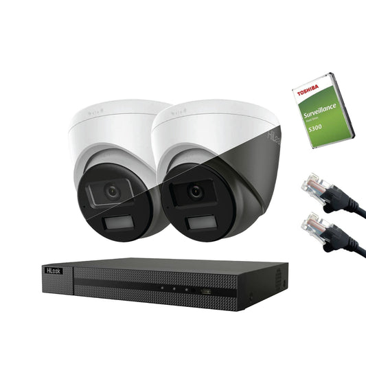 8MP HiLook IP CCTV Kit – Up to 16x IPC-T280HA-LUF/SL, NVR-216MH-C/16P, HDD & Cabling (CKIT1013-16CH)