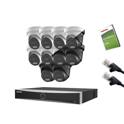 4MP Hikvision IP CCTV Kit – Up to 16x DS-2CD2347G3-LIS2UY/SL, DS-7616NXI-K2/16P NVR, HDD & Cabling – White/Black (CKIT1016-16CH)