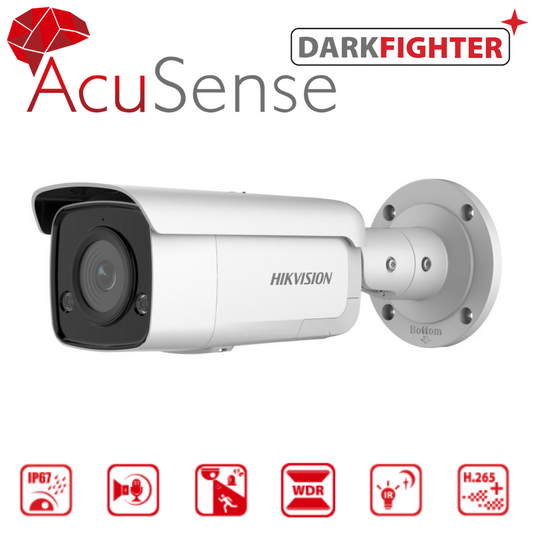 4MP DS-2CD2T46G2-ISU/SL(2.8mm) AcuSense Strobe Light & Audio Warning Fixed Bullet Camera (Offer) | My CCTV Kits