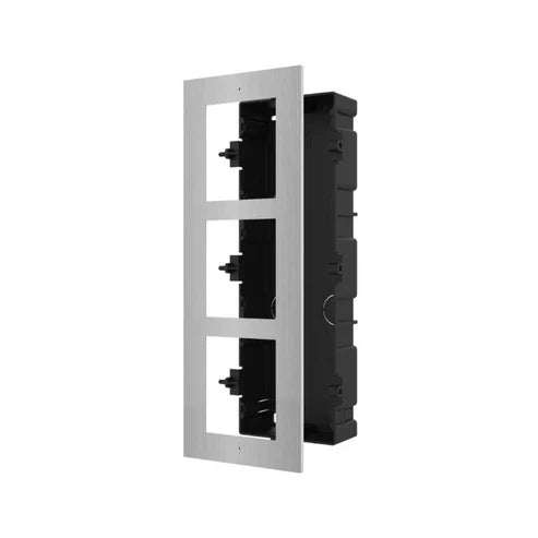 3 Gang Flush Mounting Bracket for Modular Intercom Hikvision DS-KD-ACF3/S Stainless Steel