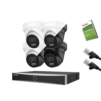 12MP Hikvision OEM IP CCTV Kit – Up to 8x IPT2120W-HT Smart Dual-Light, DS-7604NXI-K1/4P or DS-7608NXI-K1/8P, HDD & Cabling – White/Black (CKIT1021-V2)
