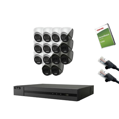 8MP HiLook IP CCTV Kit – Up to 16x IPC-T280HA-LUF/SL, NVR-216MH-C/16P, HDD & Cabling (CKIT1013-16CH)
