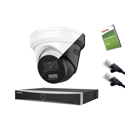 12MP Hikvision OEM IP CCTV Kit – Up to 8x IPT2120W-HT Smart Dual-Light, DS-7604NXI-K1/4P or DS-7608NXI-K1/8P, HDD & Cabling – White/Black (CKIT1021-V2)