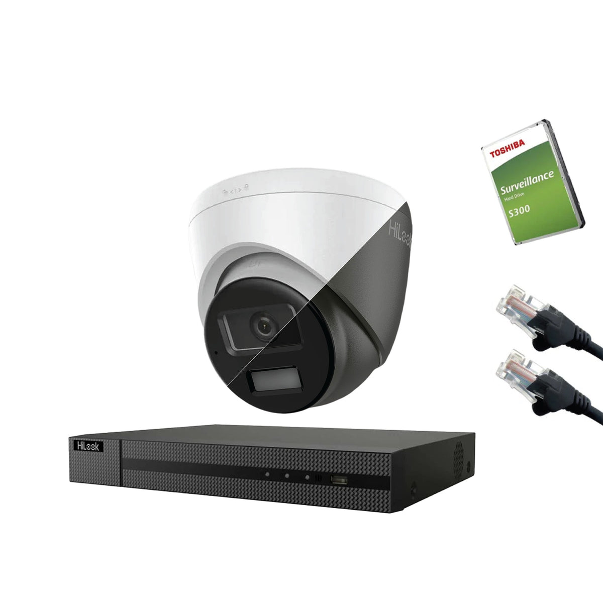 8MP HiLook IP CCTV Kit – Up to 16x IPC-T280HA-LUF/SL, NVR-216MH-C/16P, HDD & Cabling (CKIT1013-16CH)