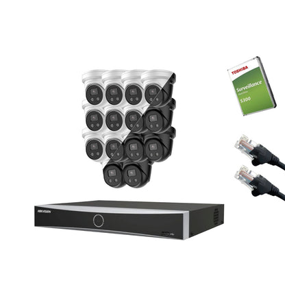 8MP Hikvision IP CCTV Kit – Up to 16x DS-2CD2386G2-IU, DS-7616NXI-K2/16P, HDD & Cabling – White/Black (CKIT1011-16CH)