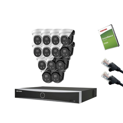 8MP Hikvision IP CCTV Kit – Up to 16x DS-2CD2386G2-IU, DS-7616NXI-K2/16P, HDD & Cabling – White/Black (CKIT1011-16CH)