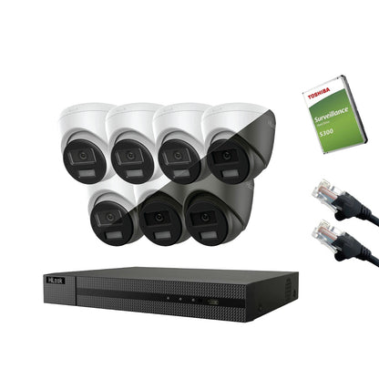 8MP HiLook IP CCTV Kit – Up to 16x IPC-T280HA-LUF/SL, NVR-216MH-C/16P, HDD & Cabling (CKIT1013-16CH)