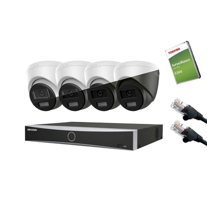 8MP HiLook IP CCTV Kit – Up to 8x IPC-T280HA-LUF/SL, NVR-104MH-C/4P or NVR-108MH-C/8P, HDD & Cabling (CKIT1013)