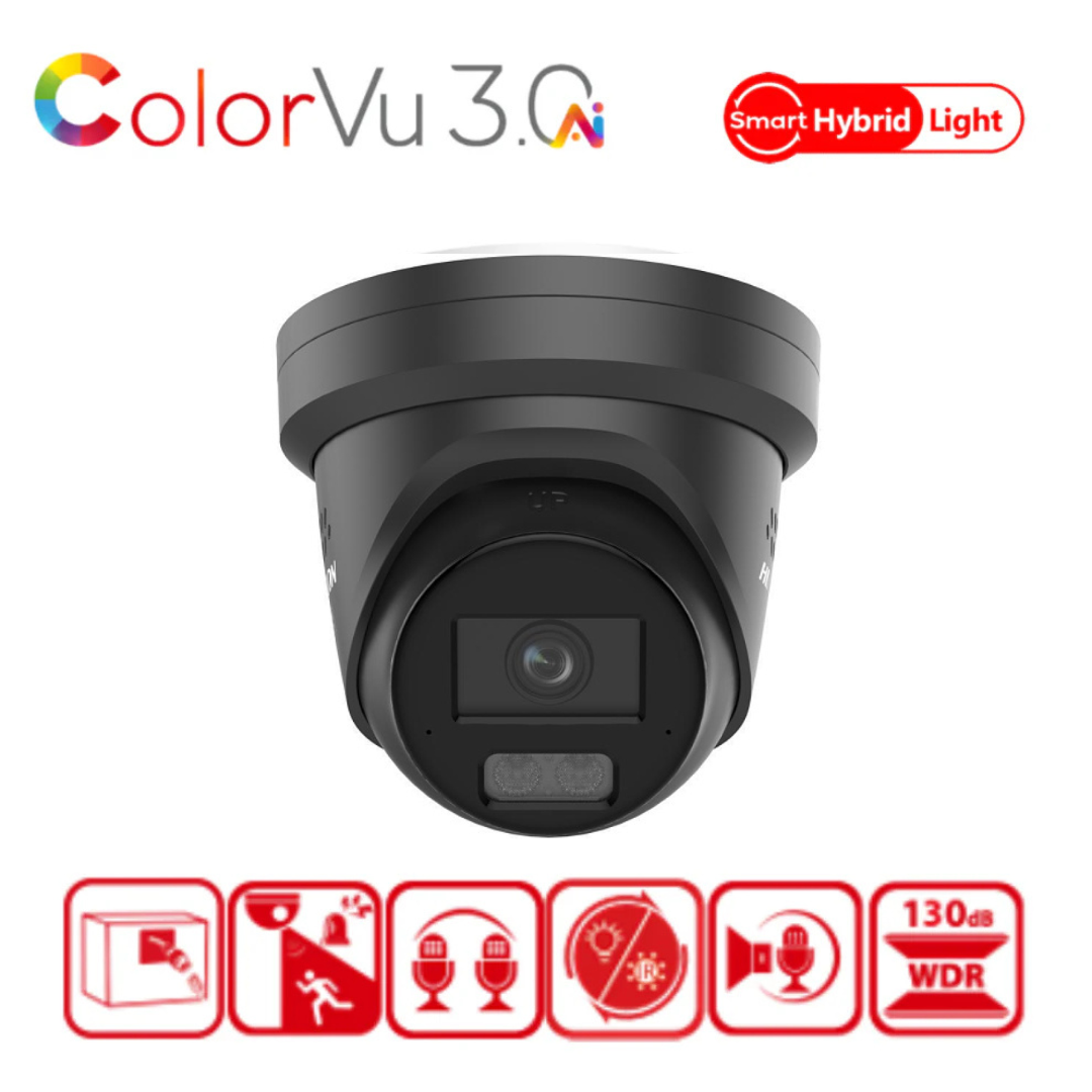 8MP Hikvision DS-2CD2387G3-LIS2UY/SL(2.8mm) Smart Hybrid Light with ColorVu Fixed Turret IP Camera BLACK